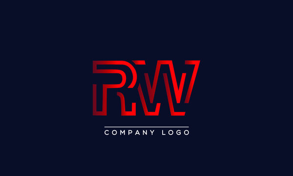 Creative letters RW or WR Logo Design Vector Template. Initial Letters RW Logo Design	