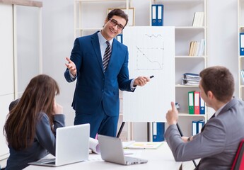 Business meeting with employees in the office
