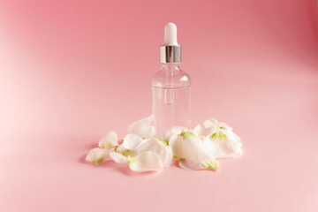 Hyaluronic acid Dropper transparant glass Bottle. Skincare and health...