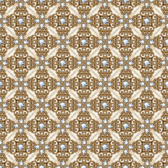 Vintage jewelry seamless pattern with colored gems...Flowers made of precious stones...