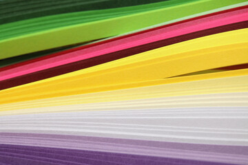 Abstract rainbow color strip wave paper horizontal background.