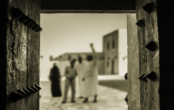 Old medieval Jibreen Castle in the Sultanate of Oman
