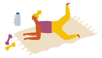 Sport Activity Flat Vector. Fitness Girl