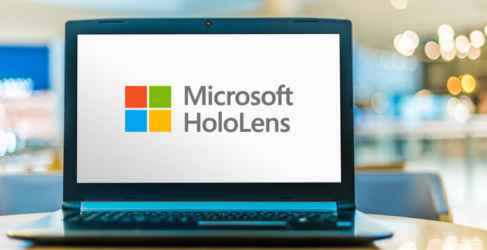 Laptop Computer Displaying Logo Of Microsoft HoloLens