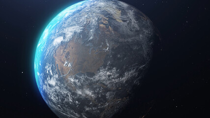 3D rendering- North America, Earth Space view
Map ,Outer Space Travel Concept 3D 
, North America
