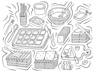 Home Cooking vector illustration