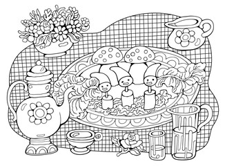 Home Cooking Still life vector illustration