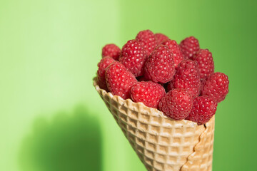 raspberries in a cone