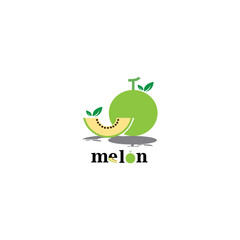 melon fresh fruit logo. vector icon design template