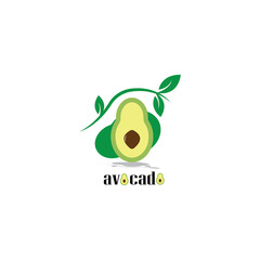 Fresh Fruit Logo Avocado. Design vector icon template
