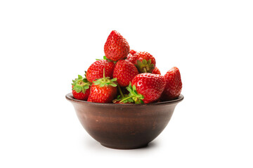 Strawberry. Fresh berries macro. Isolated on white.