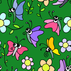 seamless pattern with butterfly