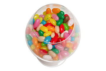Colorful jelly beans isolated on white.