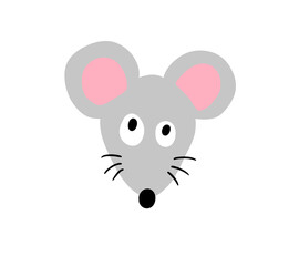 Cartoon Stylized Adorable Curious Mouse Emoticon
