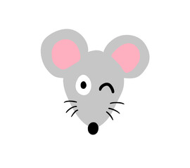 Cartoon Stylized Adorable Flirty Mouse Emoticon