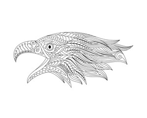 Obraz premium Styled American Bald Eage Head Adult Coloring Page 