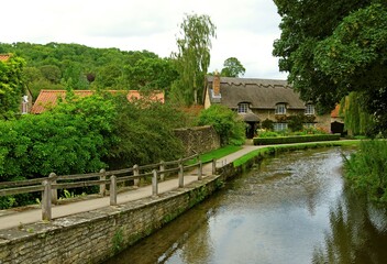 Riverside view, in Thornton-le-dale, North Yorkshire, England.