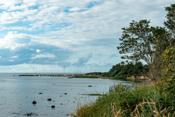 View of Timmendorf harbour and bay at the baltic sea island Poel