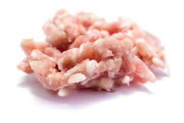 Raw minced meat isolated on white background