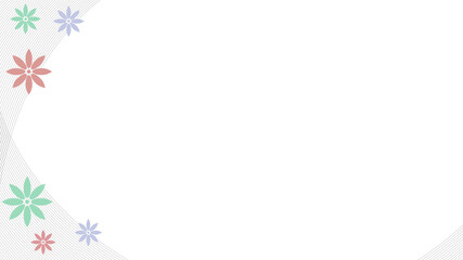 Flower and grey curved line on white background, Abstract vector backgrounds.