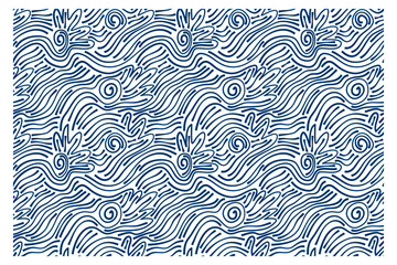 Seamless pattern with twisted waves and stormy waves.