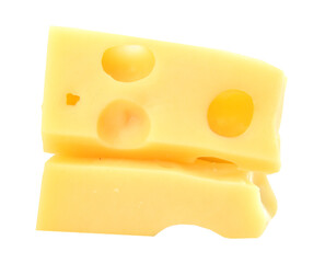 piece of cheese isolated on a white background