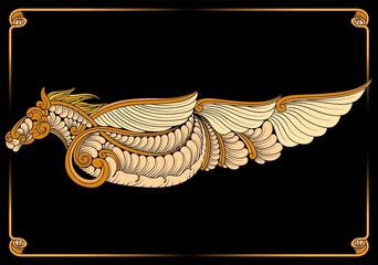 Vector illustration of a flying horse