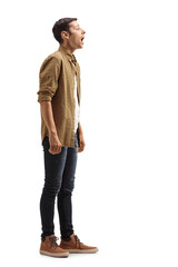 Naklejka premium Young man standing with an open mouth