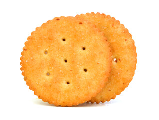 Delicious crackers isolated on white