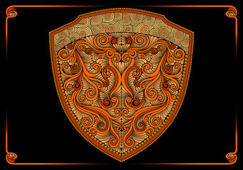 emblem with a shield