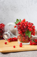 red currant berries in the glass