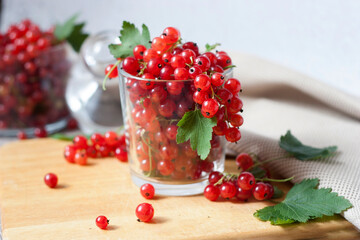 red currant berries in the glass
