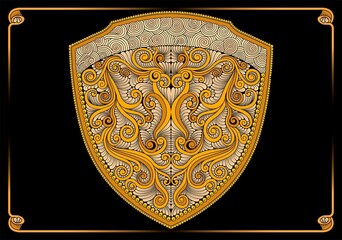 emblem with a shield