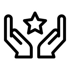 Hand and star icon