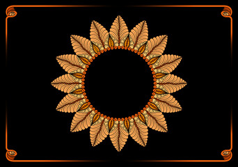 vintage frame with sunflower ornaments