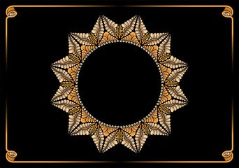 vintage frame with sunflower ornaments