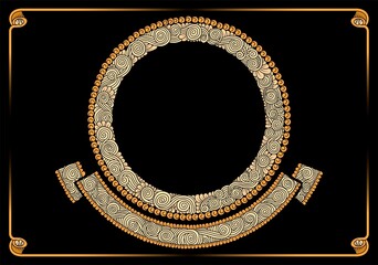 vintage frame with ribbon