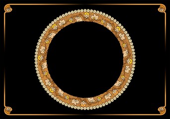 gold frame with isolated diamonds