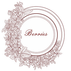 Berries and fruits hand drawn doodles illustration