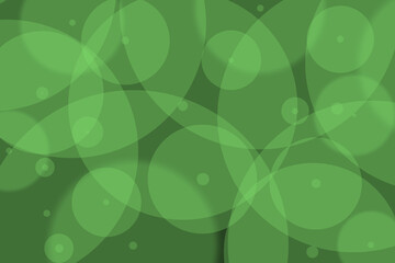 Round green bubbles background on dark background