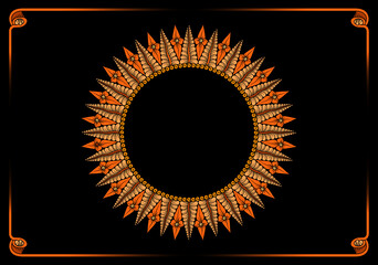 vintage frame with sunflower ornaments