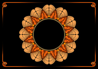 vintage frame with sunflower ornaments