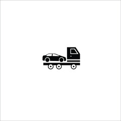 car tow service, 24 hours, truck , solated icon on white background