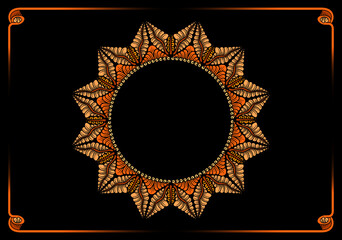 vintage frame with sunflower ornaments