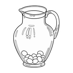 Carafe with juice hand drawn doodles illustration
