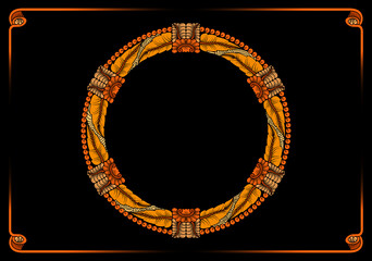 gold frame with isolated diamonds