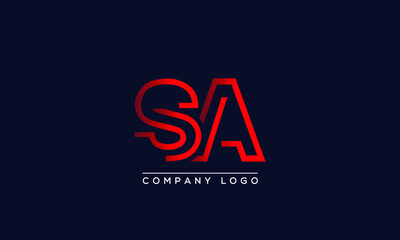 Fototapeta na wymiar Creative letters SA or AS Logo Design Vector Template. Initial Letters SA Logo Design 