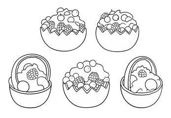 Sweet food hand drawn vector doodles illustration