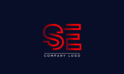 Creative letters SE or ES Logo Design Vector Template. Initial Letters SE Logo Design	 - obrazy, fototapety, plakaty
