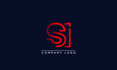 Creative letters SI or IS Logo Design Vector Template. Initial Letters SI Logo Design	